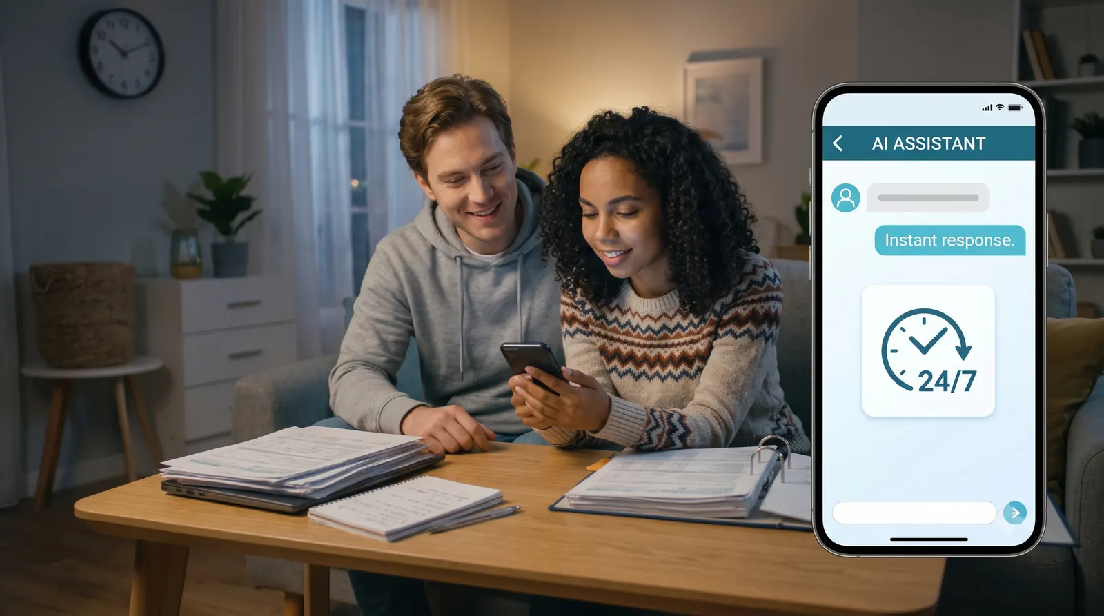An AI concierge answering first-time home buyer questions around the clock