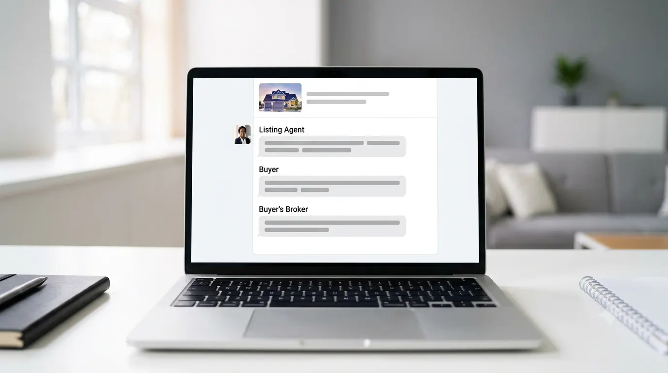 Property-scoped chat keeping real estate client texts organized by listing