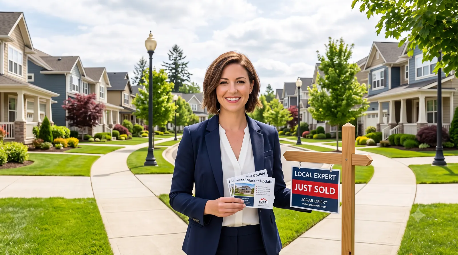 A listing agent farming a neighborhood to win consistent listings
